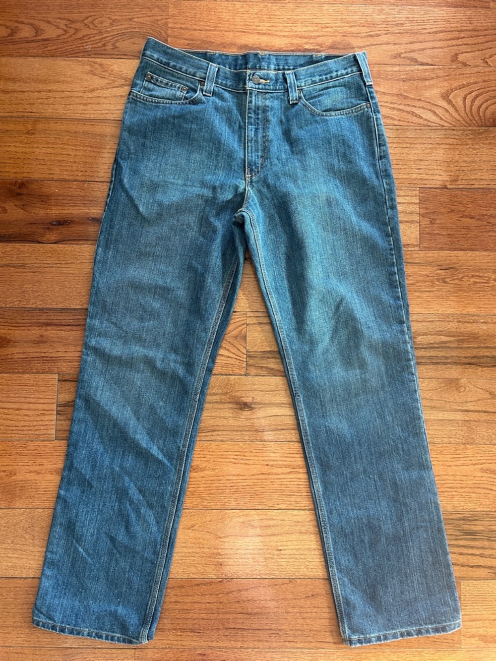 Carhartt Men's Straight Jeans in Faded Blue Denim